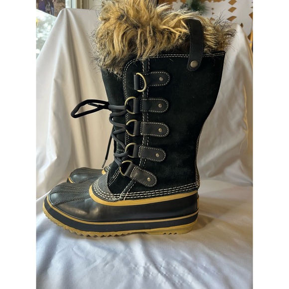 Sorel, Joan of Arctic, Women’s Snow Boots. Black leather‎ and faux fur. Size 7 - Picture 4 of 9